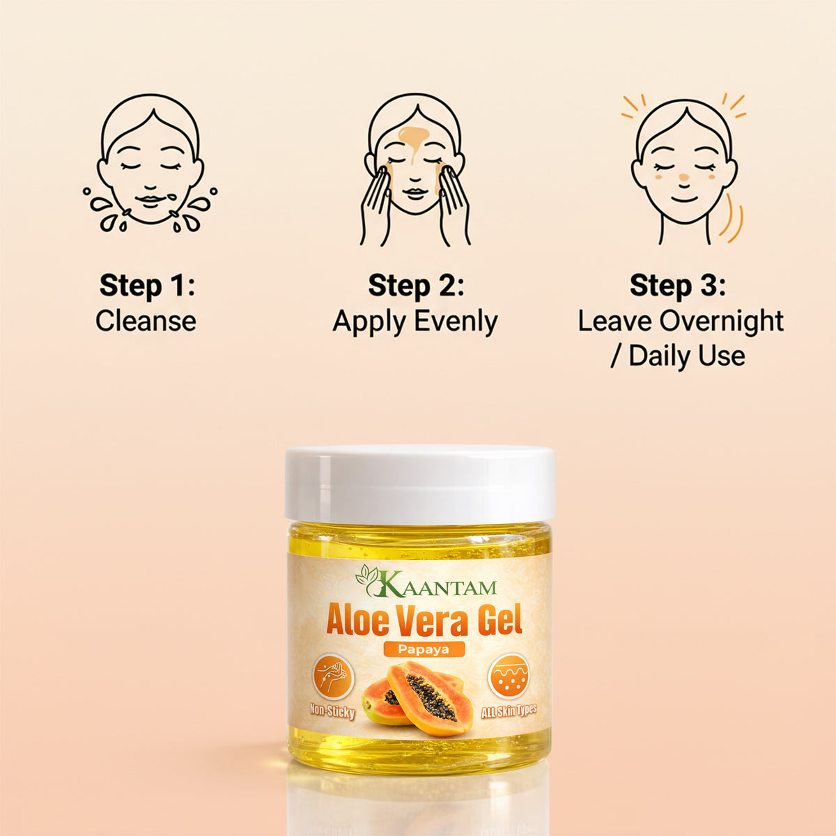 Kaantam Papaya Aloe Vera Gel in a daily skincare routine