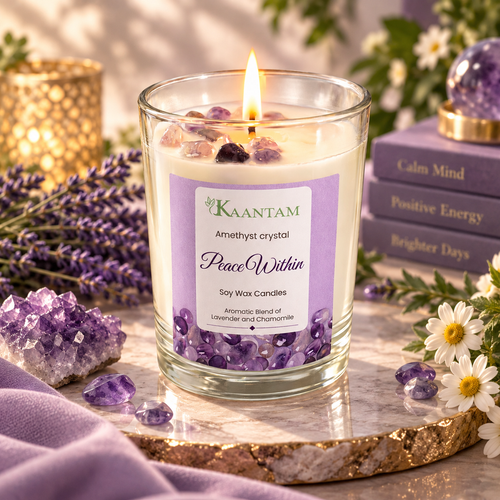 Peace Within | Amethyst Crystal Soy Candle