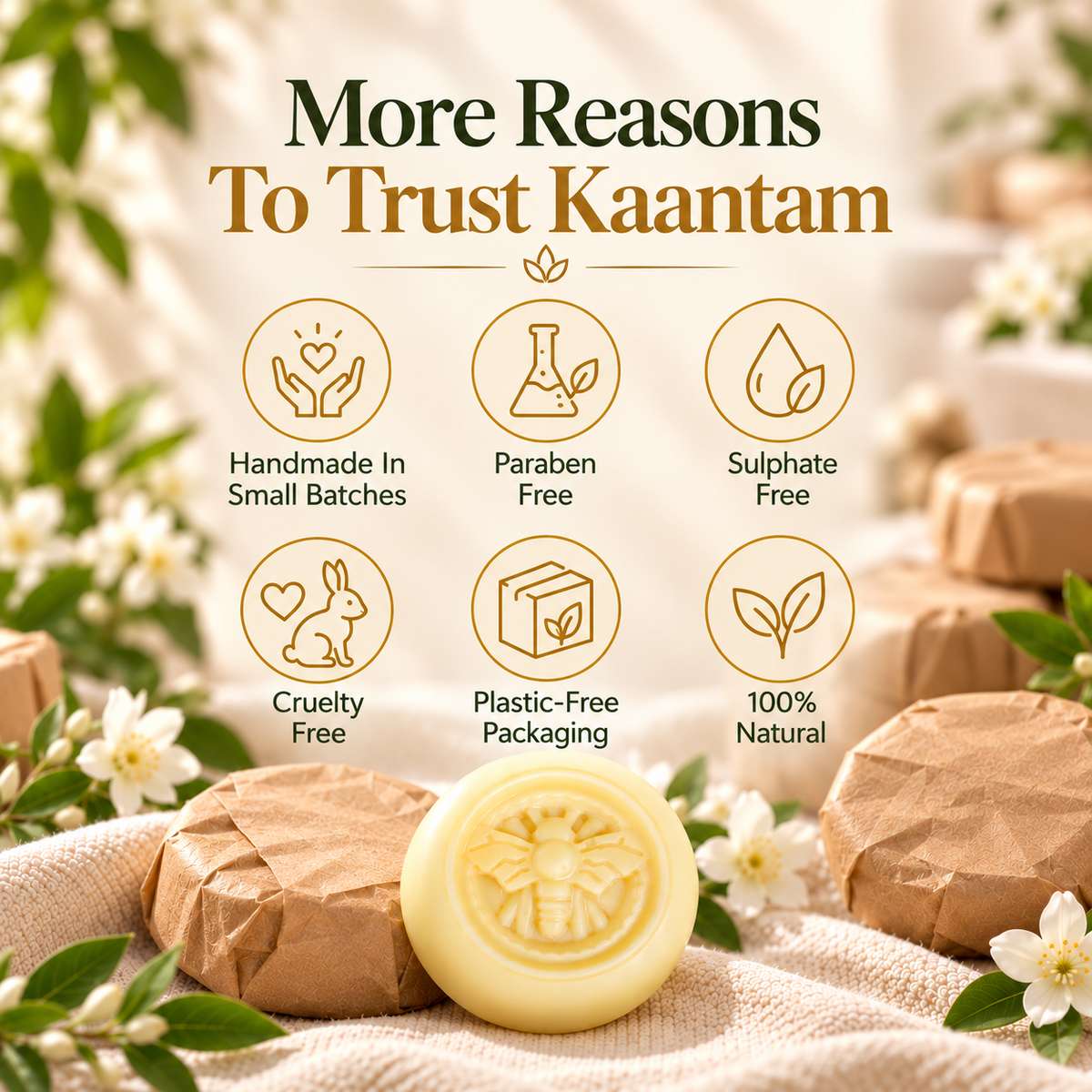 Kaantam handmade lotion bar: paraben free, sulphate free, cruelty free