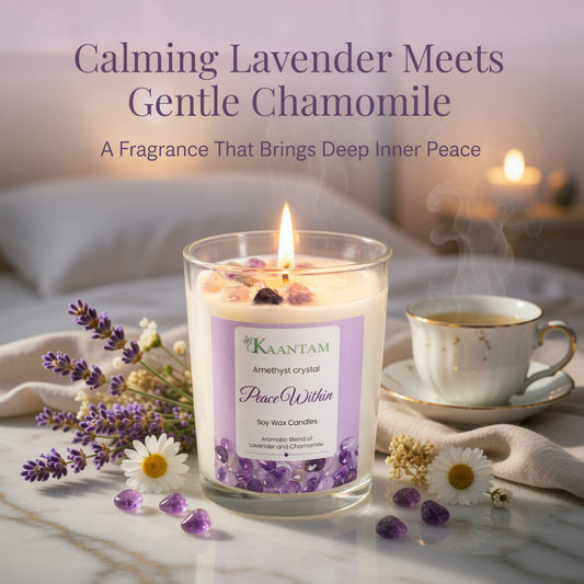 Peace Within | Amethyst Crystal Soy Candle