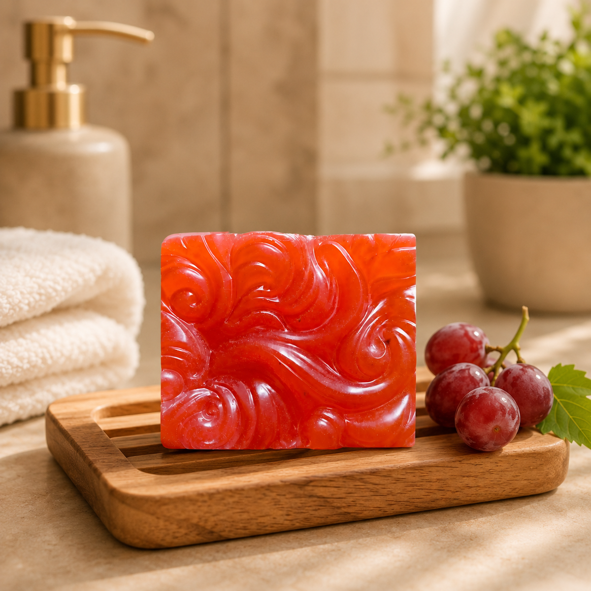 Kaantam Red Wine Soap, handmade soap with ylang ylang
