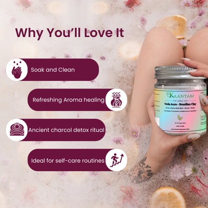 Brazilian Clay Bath Salt for Glowing Skin, Tan Removal and Softness | Kaantam