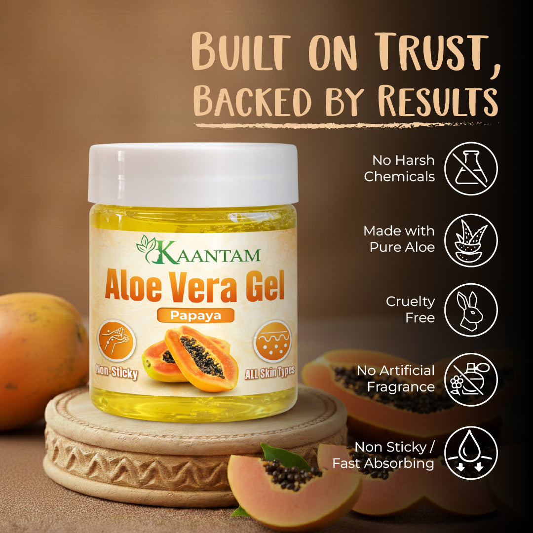 Aloe Vera Gel with Papaya – Tan Removal & Skin Brightening