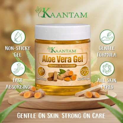 Aloe Vera Gel with Turmeric & Sandalwood – For Pimples, Marks & Clear Skin