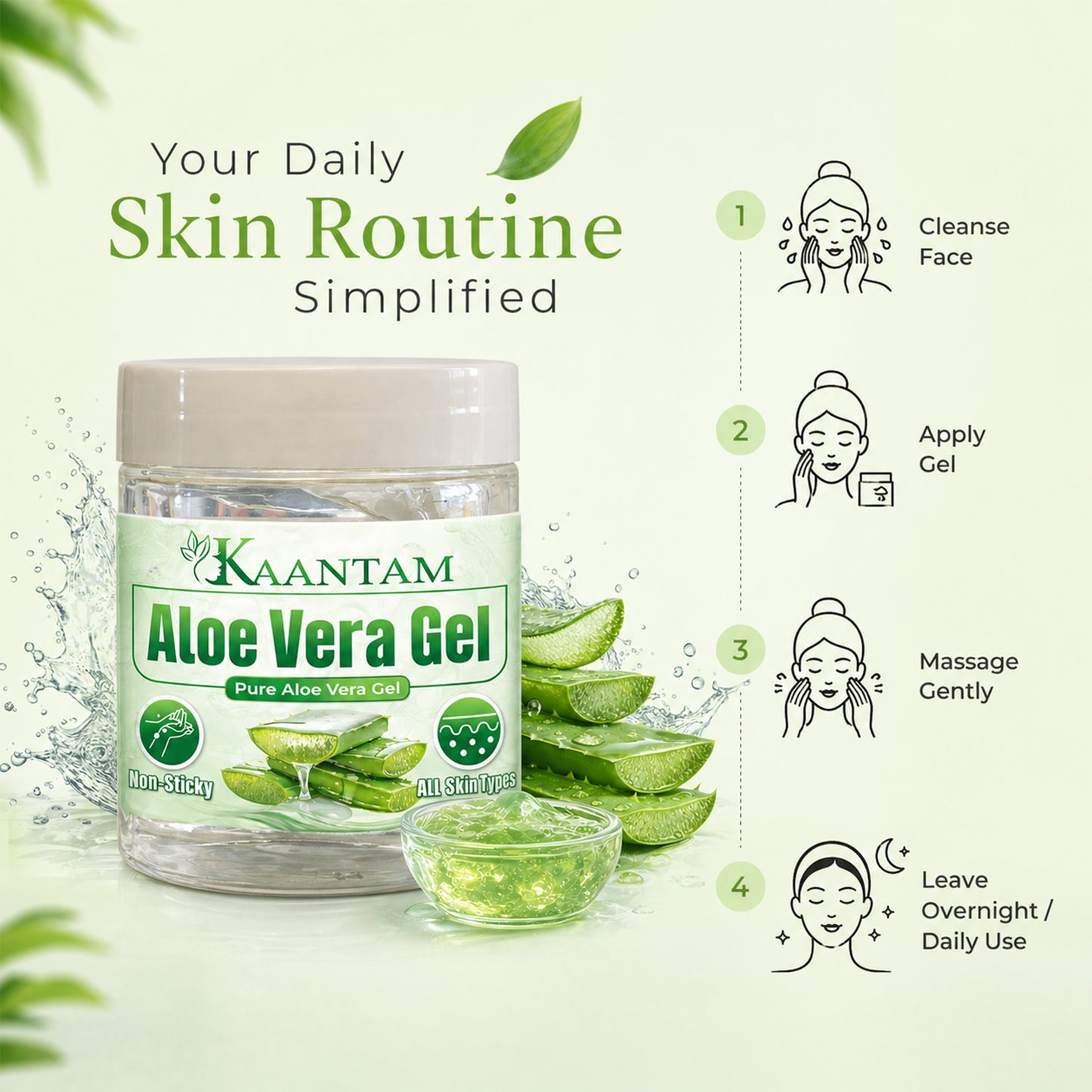 Aloe Vera Gel for Face, Skin & Hair – Hydration, Pimples & Daily Skincare