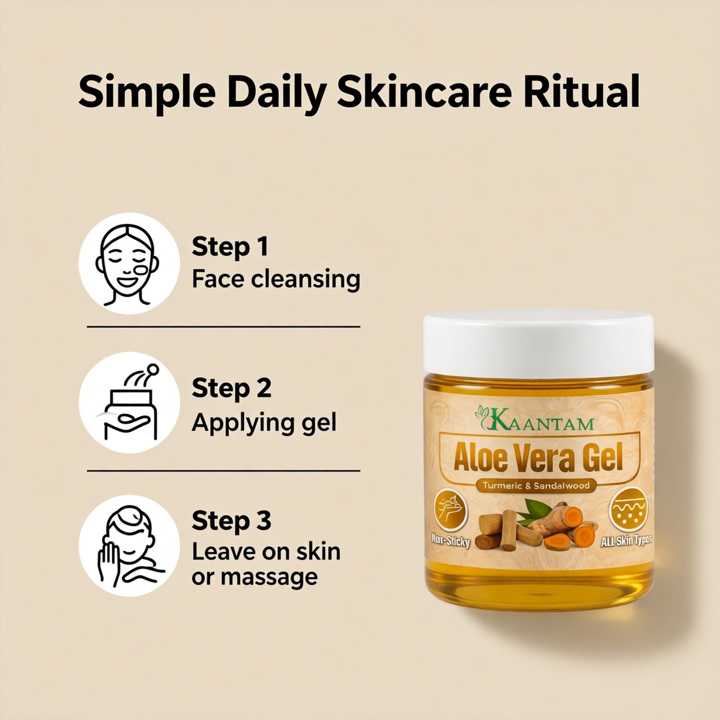 Aloe Vera Gel with Turmeric & Sandalwood – For Pimples, Marks & Clear Skin