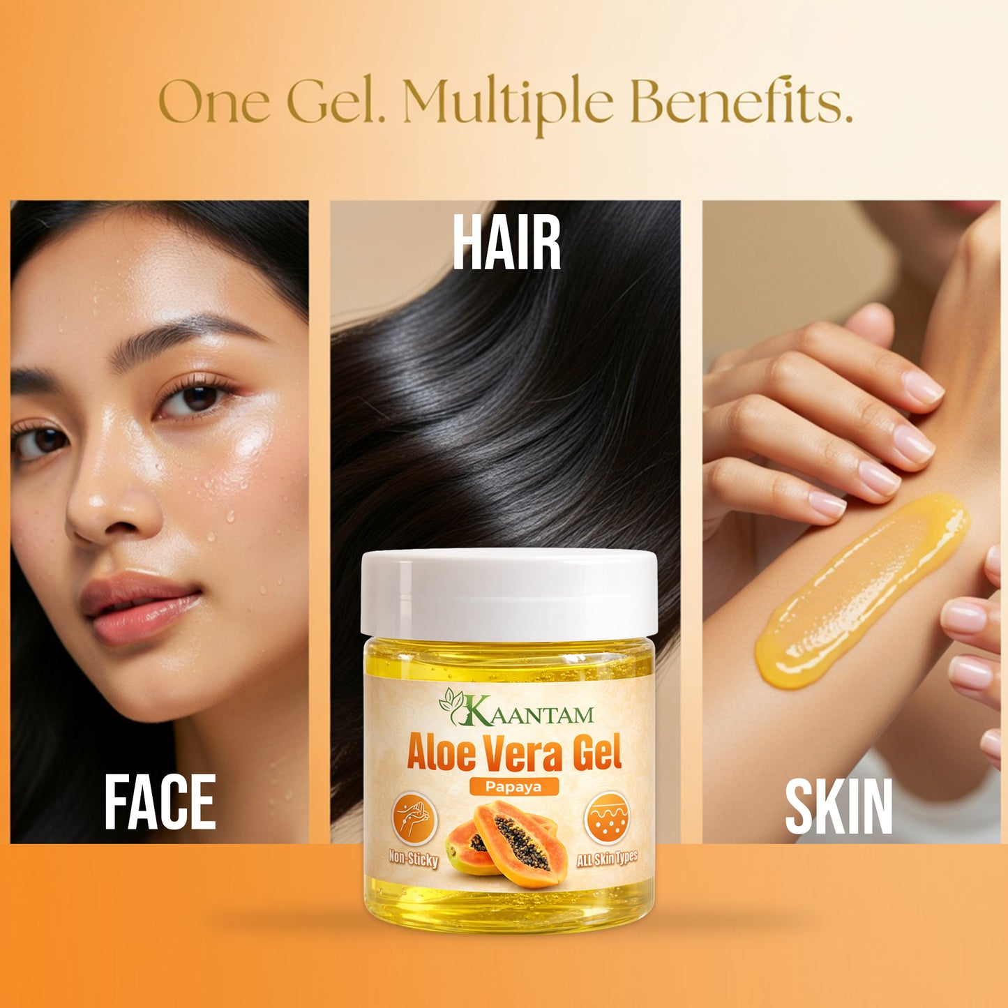 Aloe Vera Gel with Papaya – Tan Removal & Skin Brightening