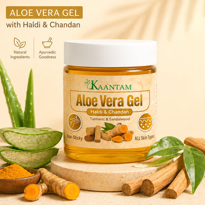 Aloe Vera Gel with Turmeric & Sandalwood – For Pimples, Marks & Clear Skin