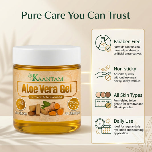 Aloe Vera Gel with Turmeric & Sandalwood – For Pimples, Marks & Clear Skin