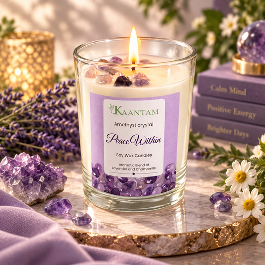 Peace Within | Amethyst Crystal Soy Candle