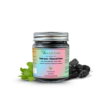 Charcoal Detox Bath Salt for Body Acne, Deep Cleansing and Oil Control | Kaantam