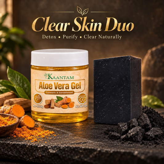 Clear Skin Duo — Charcoal Soap + Turmeric & Sandalwood Aloe Vera Gel
