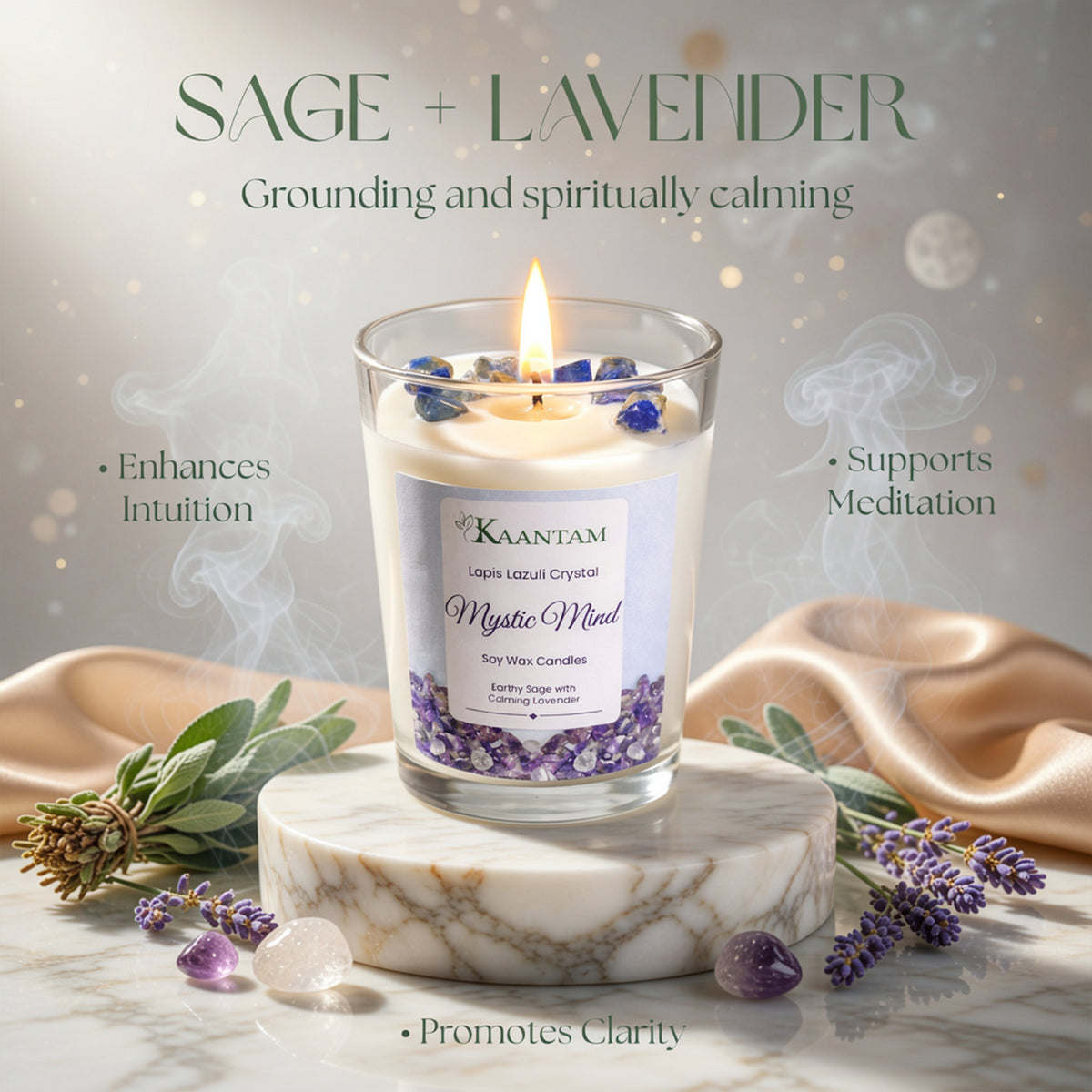 Mystic Mind | Lapis Lazuli Crystal Soy Candle