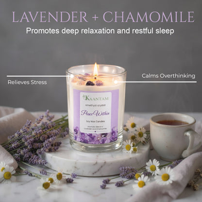 Peace Within | Amethyst Crystal Soy Candle