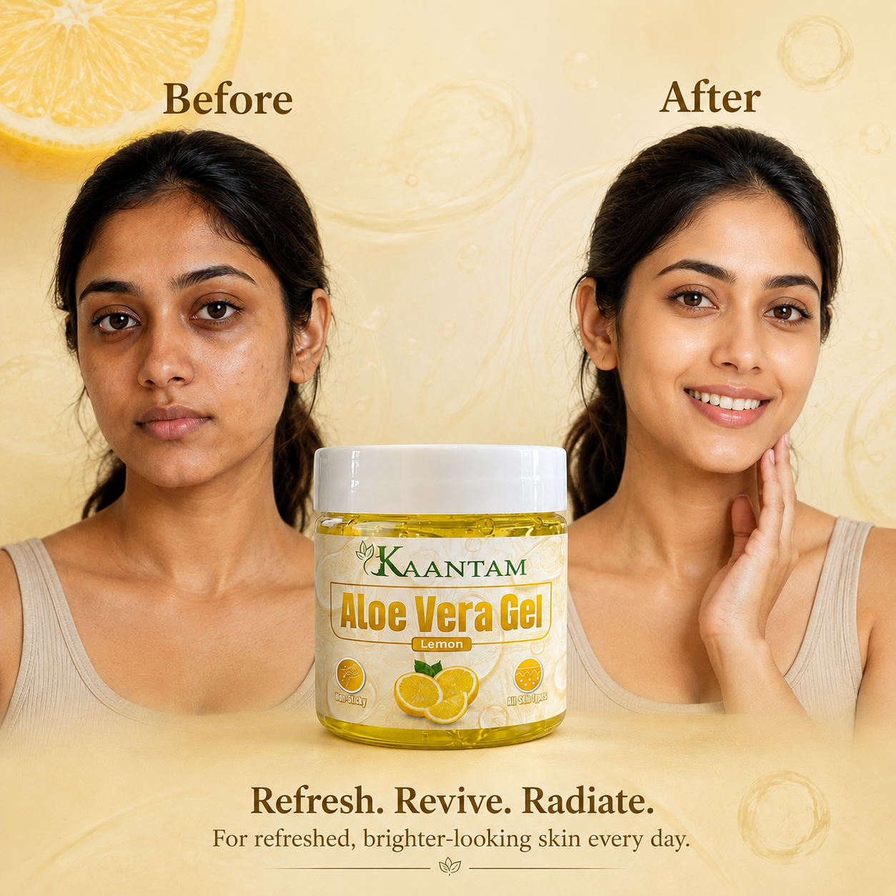 Aloe Vera Gel with Lemon – For Oily Skin, Pimples & Dark Spots