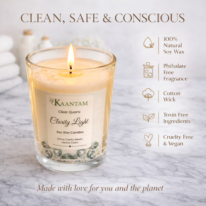 Clarity Light | Clear Quartz Crystal Soy Candle
