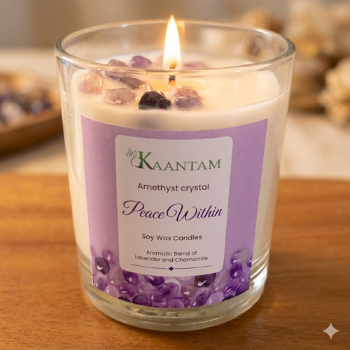 Peace Within | Amethyst Crystal Soy Candle