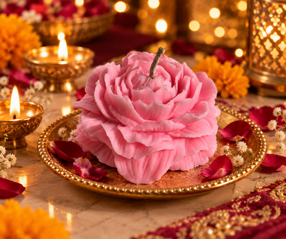 Peony Flower Candles Pack of 2