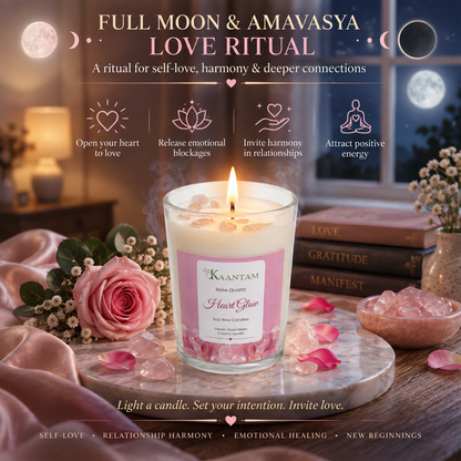 Heart Glow | Rose Quartz Crystal Soy Candle
