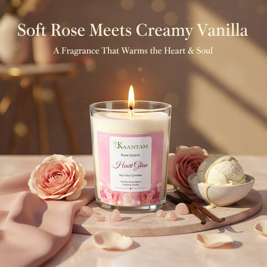 Rose Quartz Crystal Soy Candle