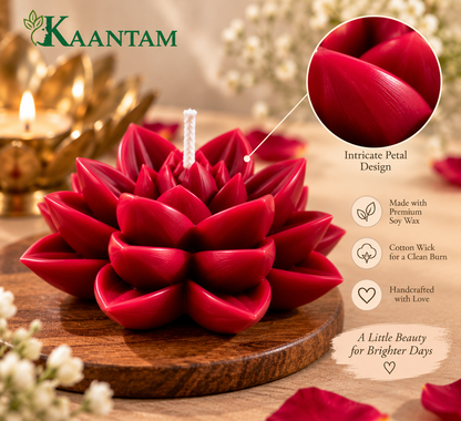 Ruby Red Lotus Candle — Pack of 2