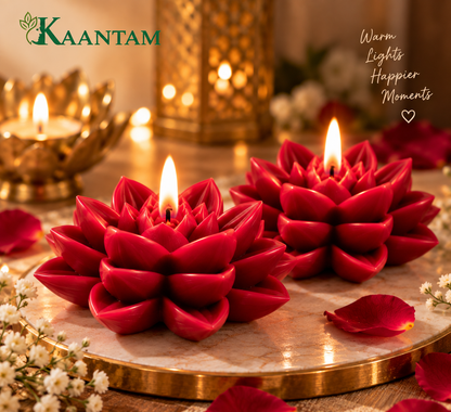 Ruby Red Lotus Candle — Pack of 2