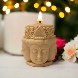 Regal Tranquility: Scented Guanyin Head Candle
